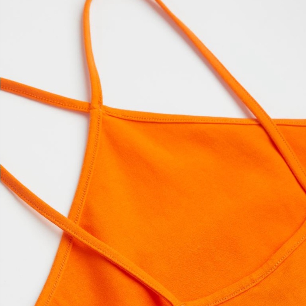 H&M orange bodycon mini dress. Size XXS